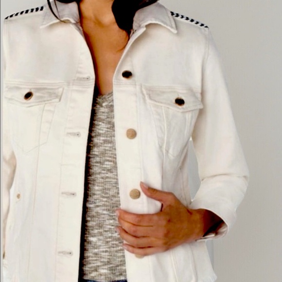 Liverpool Jackets & Blazers - Liverpool Los Angeles Vintage White Trucker Seaside Dunes Denim Jean Jacket Med